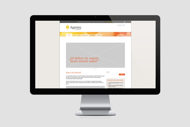 Layout Webseite Agenios